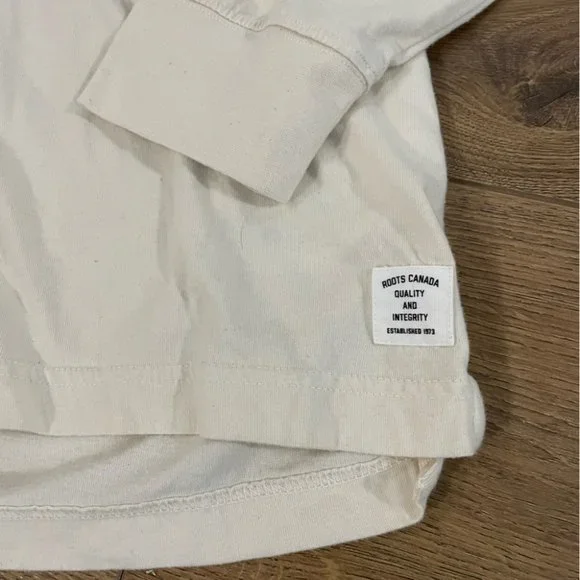 Roots White Cream Lightweight Sweater with Hood Large - Picture 2 of 5